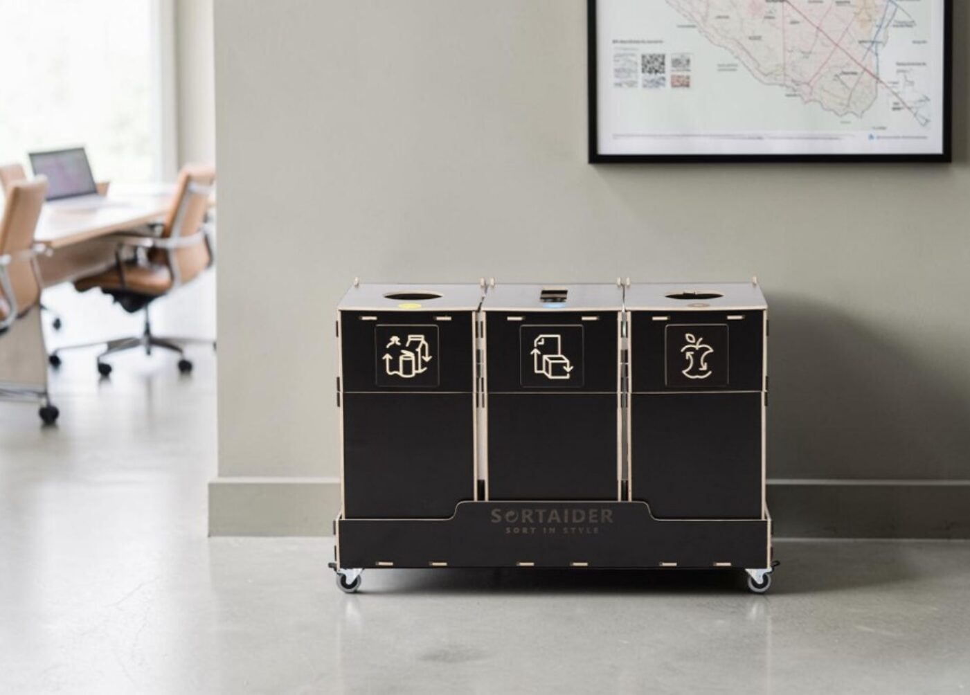 Executive Workspace Recycling Bin for Waste Sorting in executive offices, leadership workspaces and management areas.