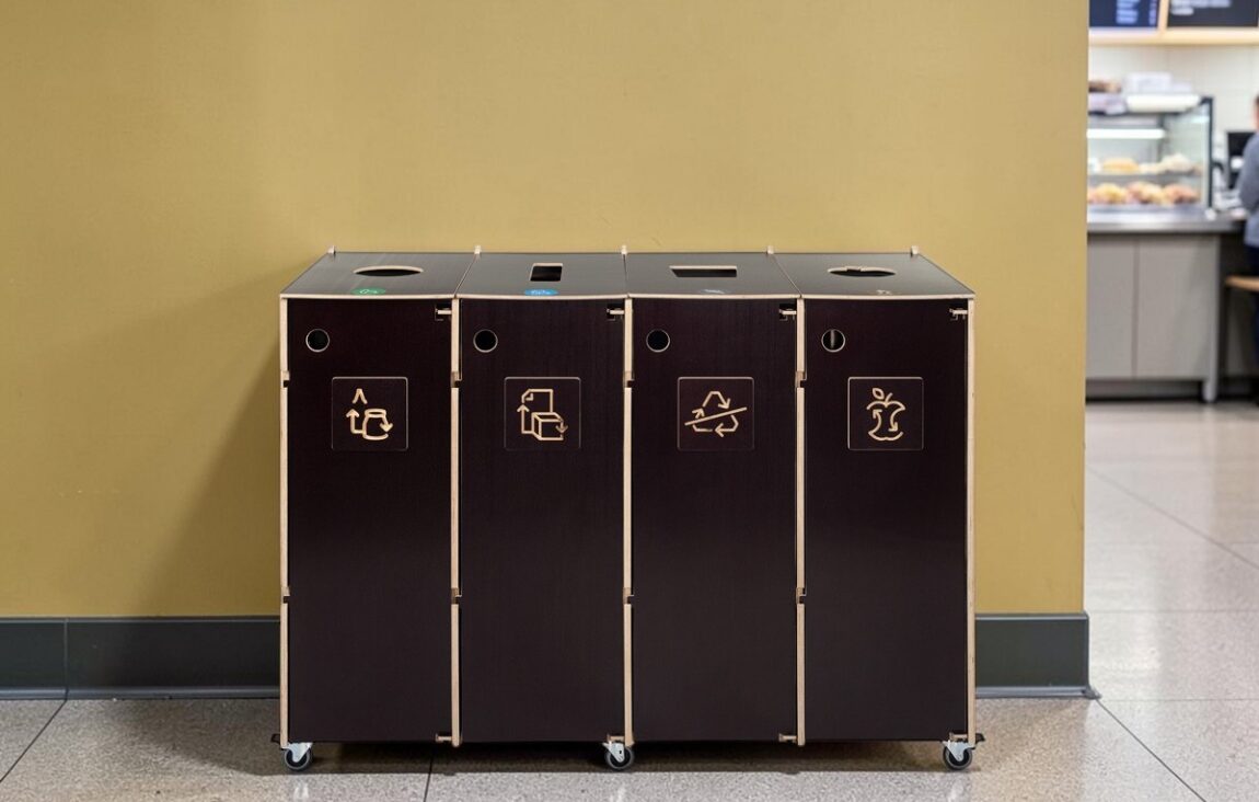 Hospital Cafeteria Recycling Bin for Waste Sorting in hospital cafeterias and healthcare facilities.