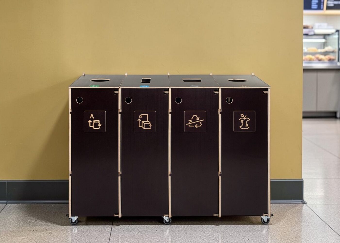 Hospital Cafeteria Recycling Bin for Waste Sorting in hospital cafeterias and healthcare facilities.