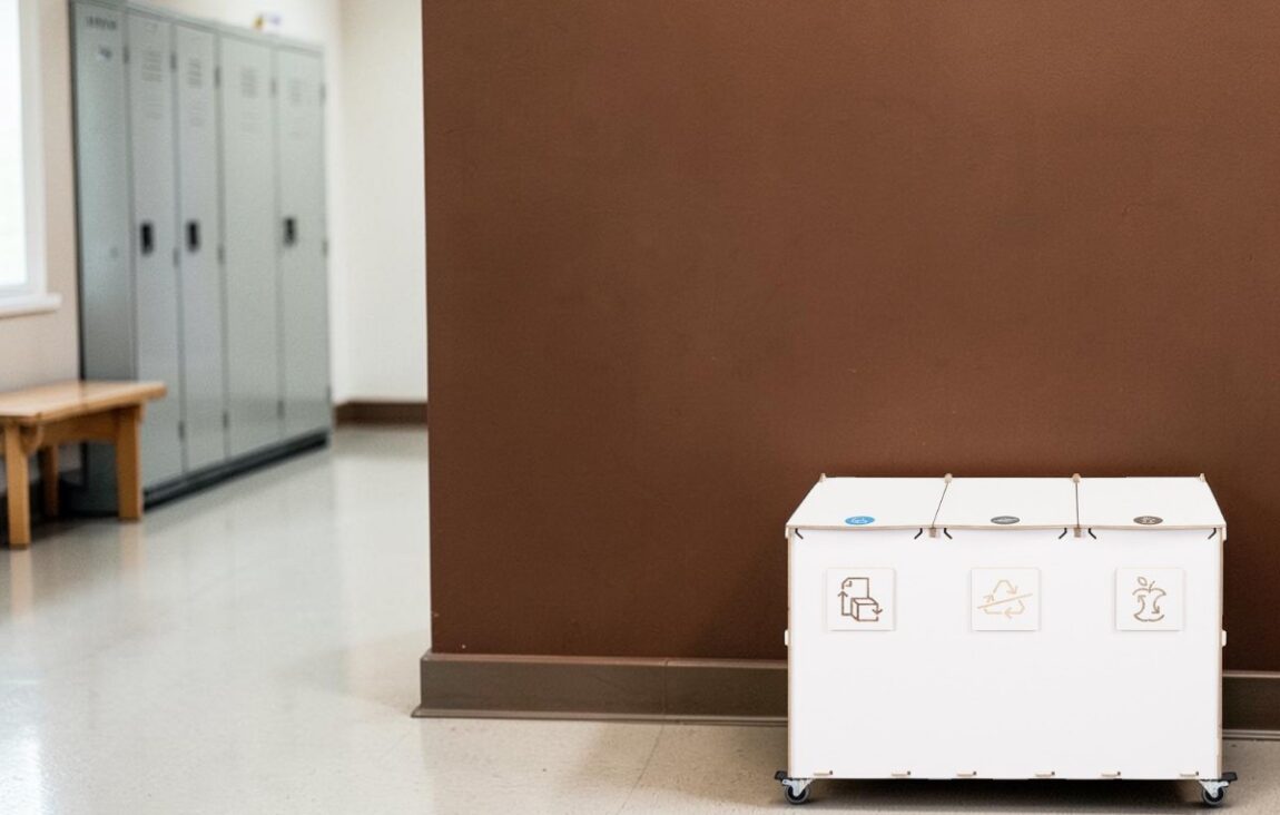 Locker Room Recycling Bin for Waste Sorting in locker rooms, changing areas and sports facilities.