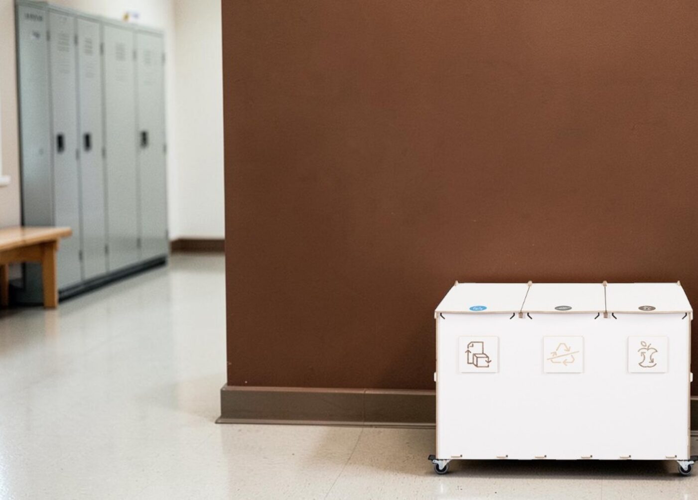Locker Room Recycling Bin for Waste Sorting in locker rooms, changing areas and sports facilities.