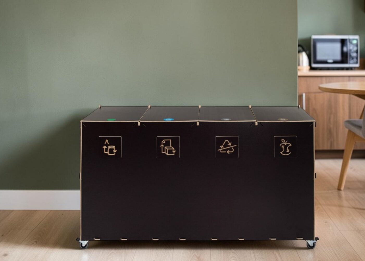 Lunch Room Recycling Bin for Waste Sorting in lunch rooms, staff dining areas and educational facilities.