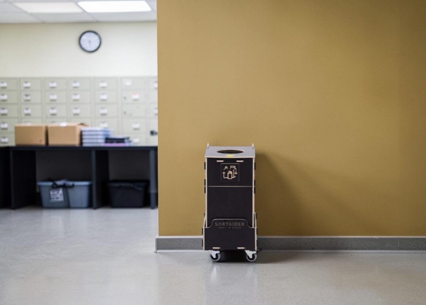 Mail Room Recycling Bin for efficient waste sorting in mail rooms, parcel handling areas and workplace distribution centres.