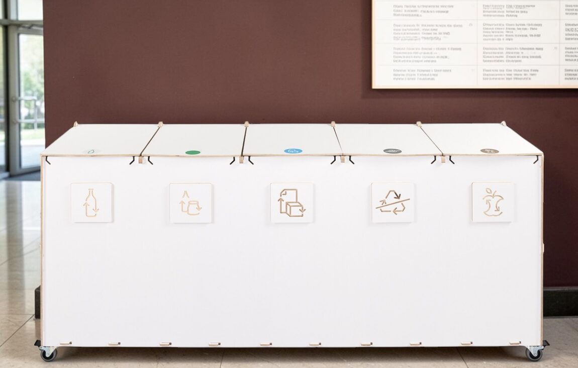 Main Hall Recycling Bin for Waste Sorting in main halls, entrance areas and educational facilities.