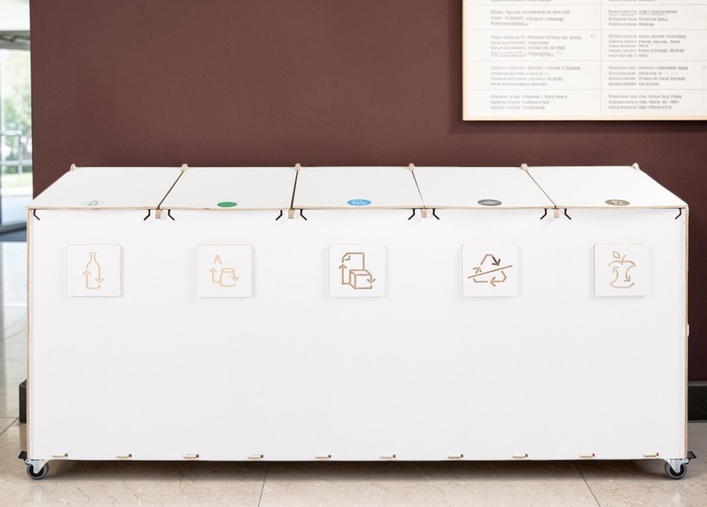 Main Hall Recycling Bin for Waste Sorting in main halls, entrance areas and educational facilities.