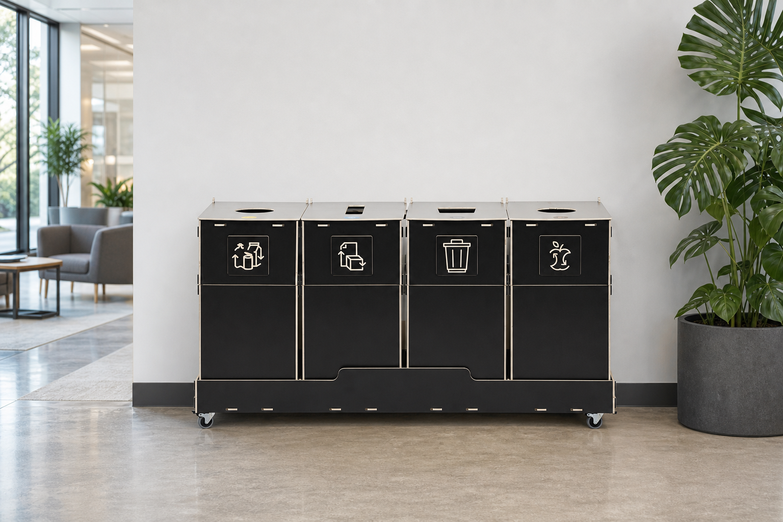 Sustainable office recycling hub