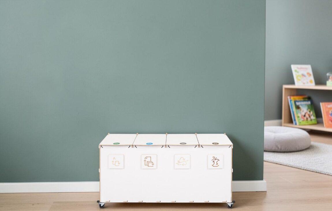 Nursery Room Recycling Bin for Waste Sorting in nursery rooms, early learning spaces and childcare facilities.