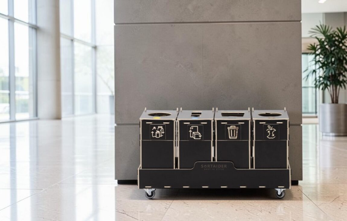 Office Lobby Recycling Bin for efficient waste sorting in office lobbies, reception spaces and entrance areas.
