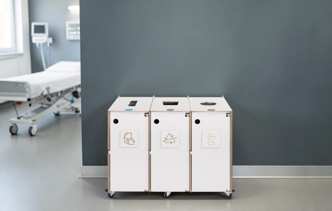 Patient Room Recycling Bin for Waste Sorting in patient rooms, hospital wards and healthcare facilities.