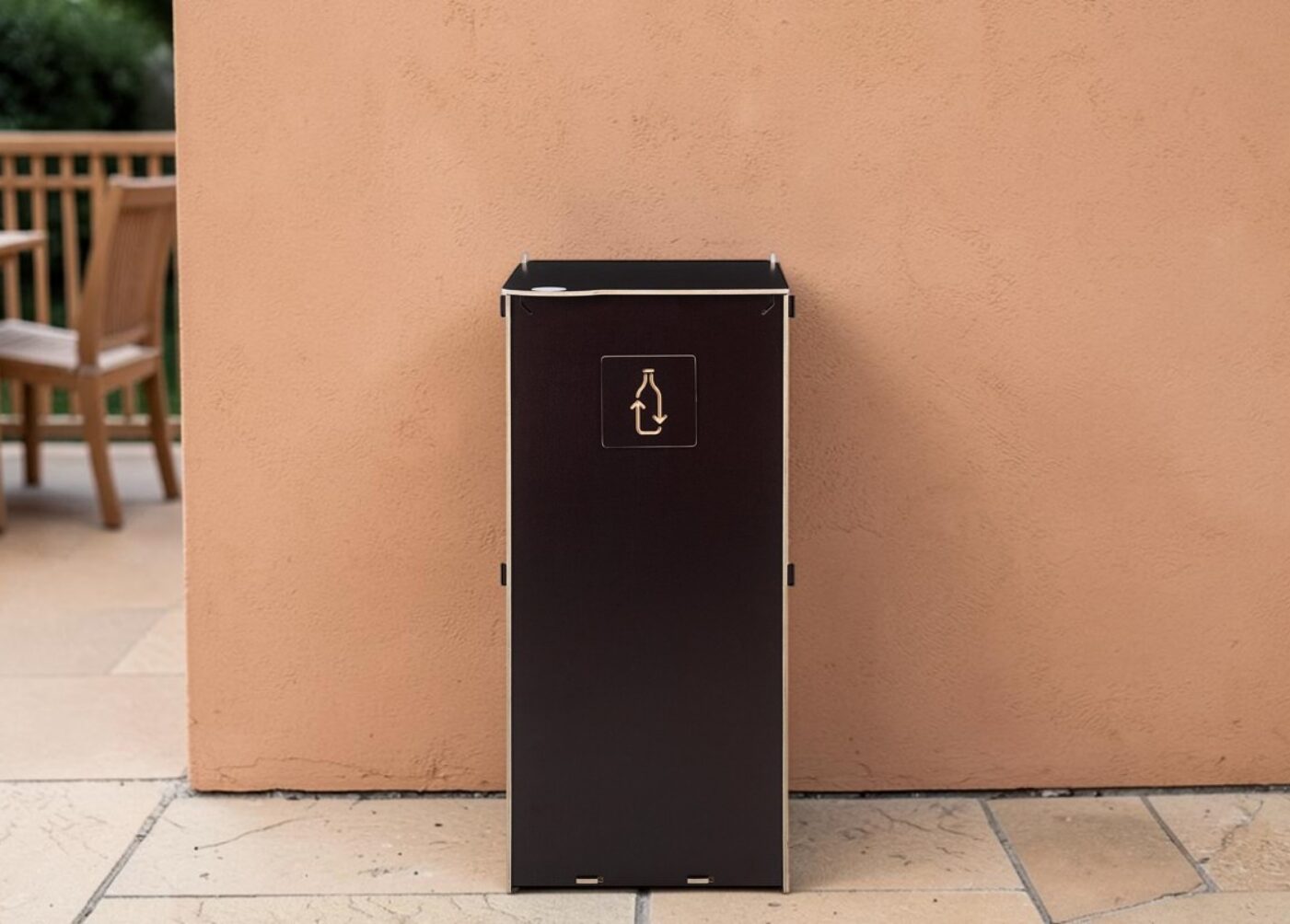 Patio Waste Bin for Waste Collection on patios, terraces and outdoor living spaces.