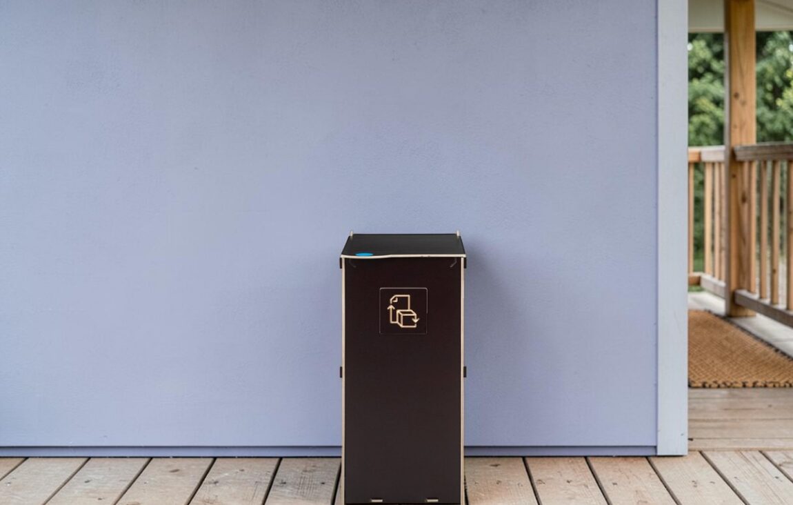 Porch Waste Bin for Waste Collection in porches, entrances and covered outdoor living spaces.