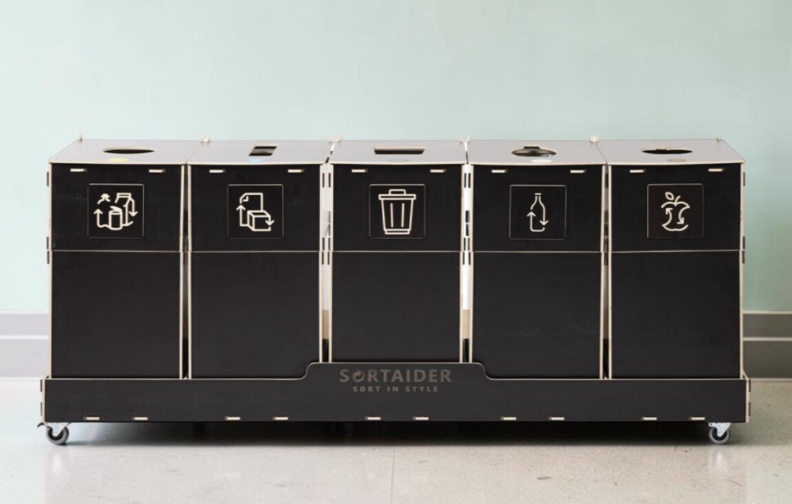 Project Office Recycling Bin for Waste Sorting in project offices, planning rooms and collaborative work environments.