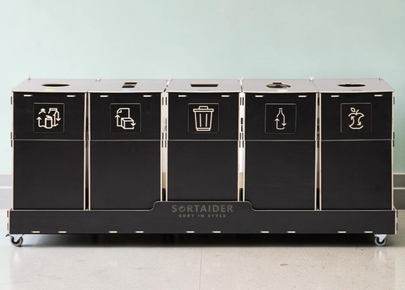 Project Office Recycling Bin for Waste Sorting in project offices, planning rooms and collaborative work environments.