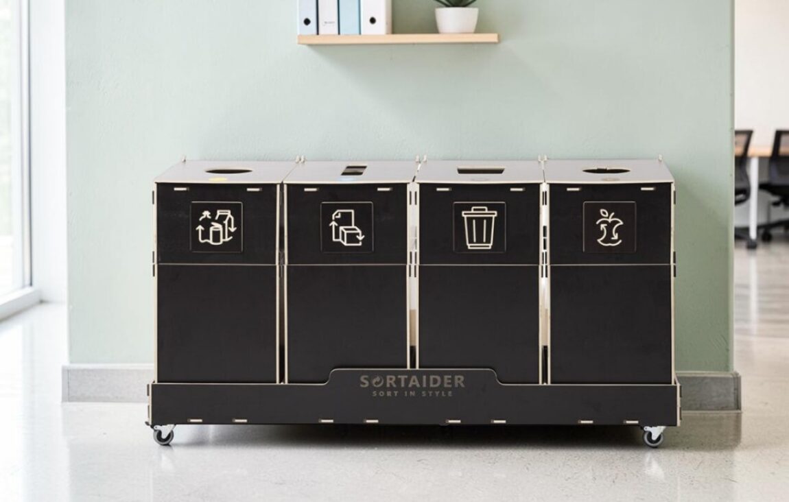 Small Office Recycling Bin for Waste Sorting in small offices, private workspaces and compact workplaces.
