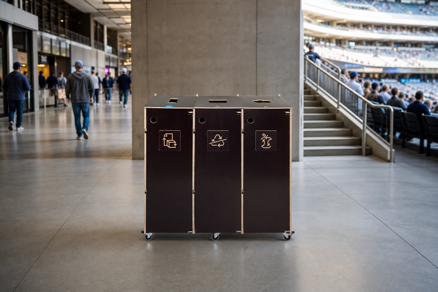 Stadium recycling station