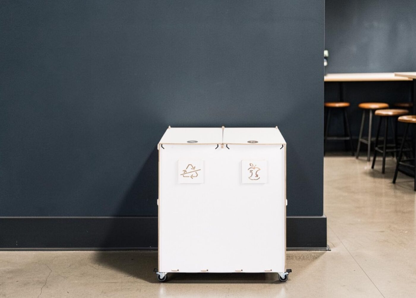 Student Bar Recycling Bin for Waste Sorting in student bars, campus social areas and university lounges.