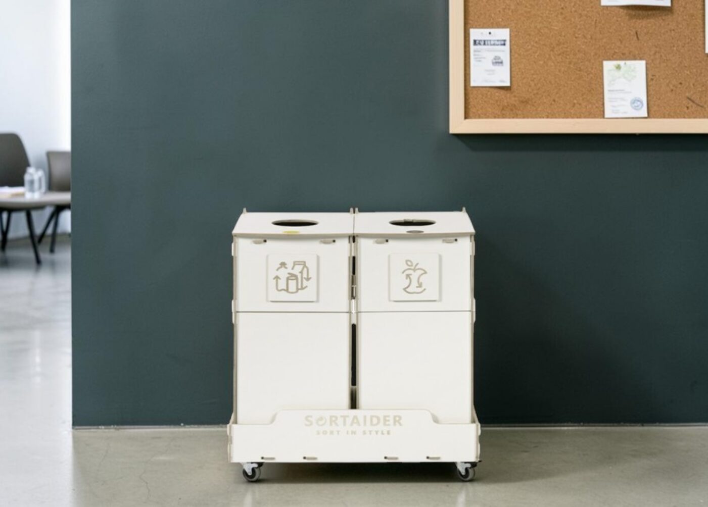 Training Centre Recycling Bin for Waste Sorting in training centres, education facilities and learning spaces.