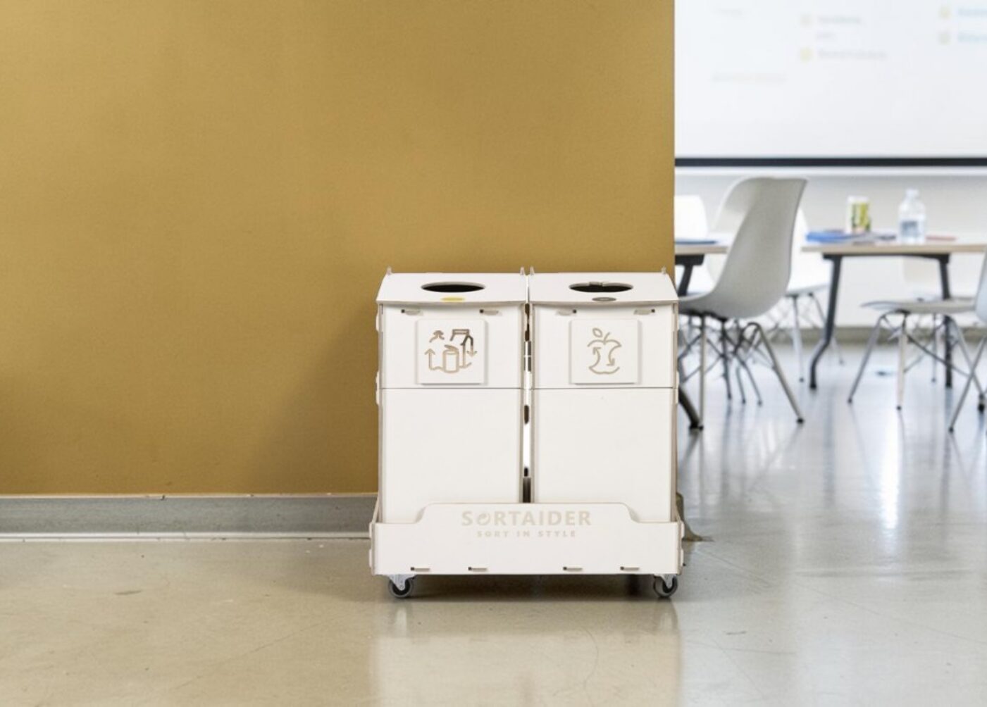 Training Room Recycling Bin for Waste Sorting in training rooms, learning spaces and staff education areas.