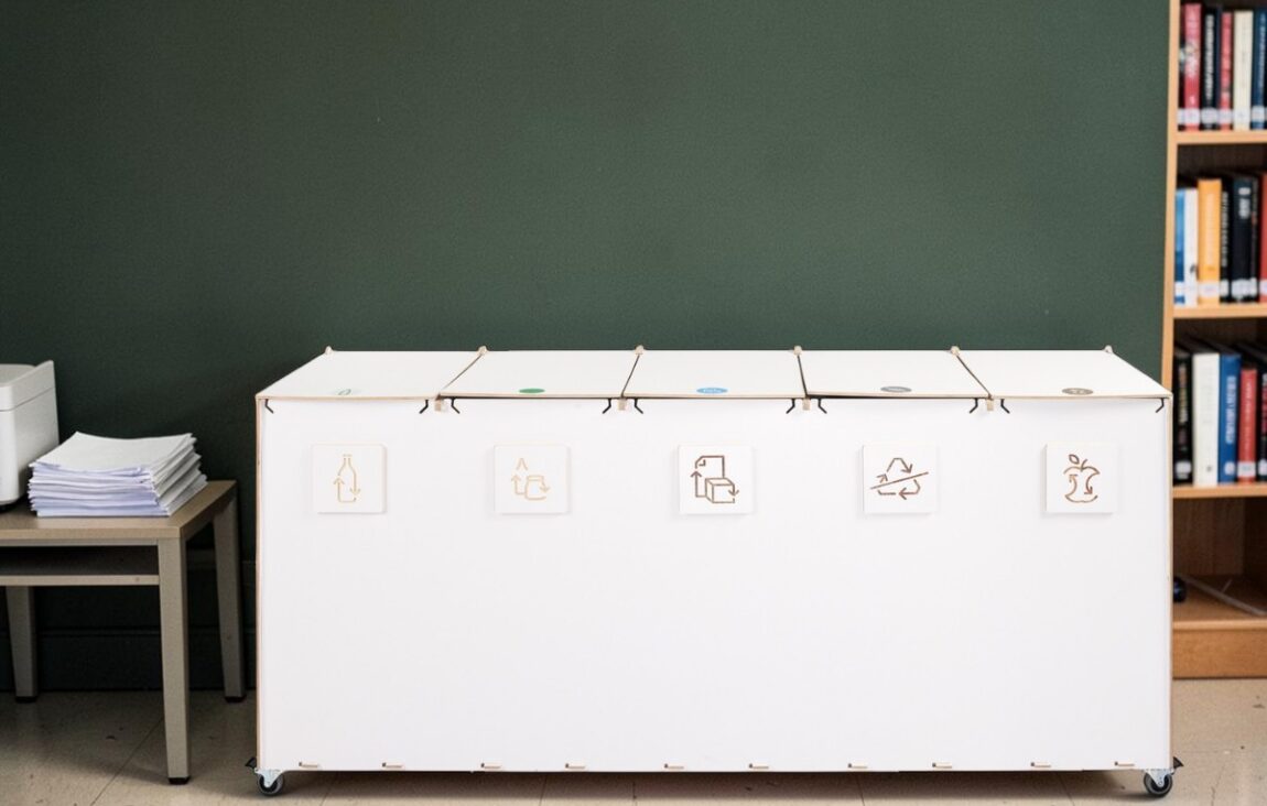 University Library Recycling Bin for Waste Sorting in university libraries, study areas and academic facilities.