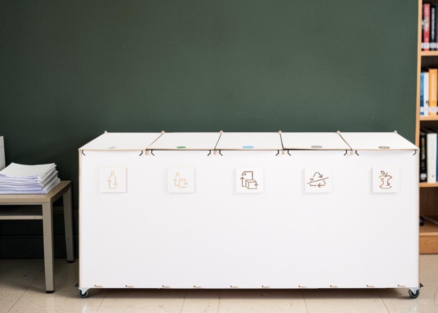 University Library Recycling Bin for Waste Sorting in university libraries, study areas and academic facilities.