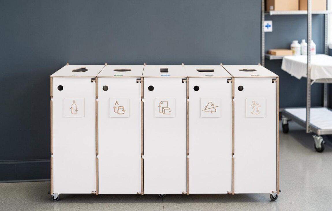 Utility Room Recycling Bin for Waste Sorting in utility rooms and healthcare facilities.