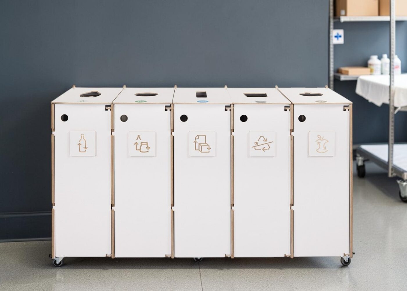Utility Room Recycling Bin for Waste Sorting in utility rooms and healthcare facilities.