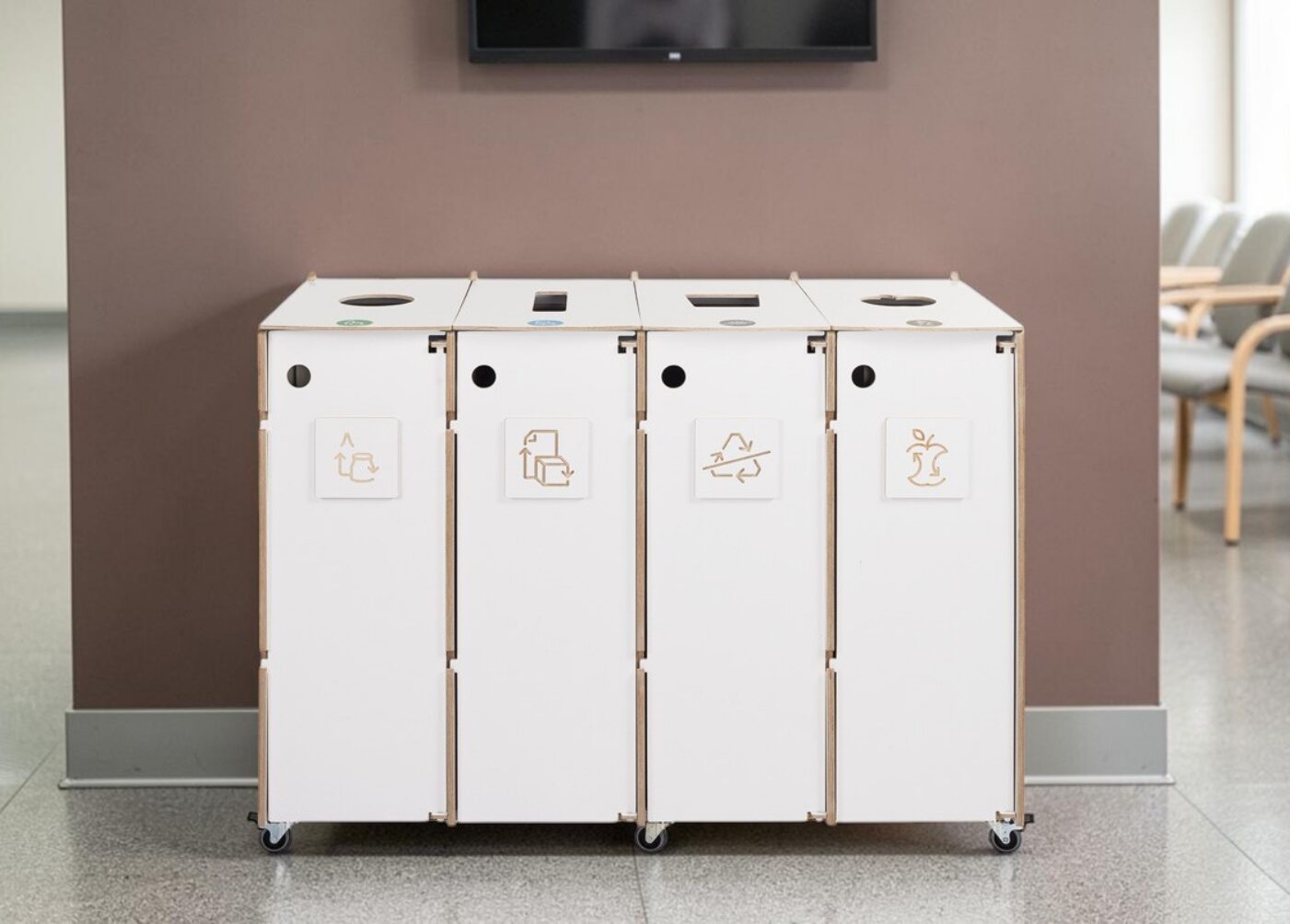 Waiting Area Recycling Bin for Waste Sorting in healthcare waiting areas and medical facilities.