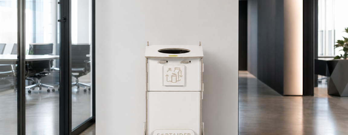 Single-stream workplace recycling bin