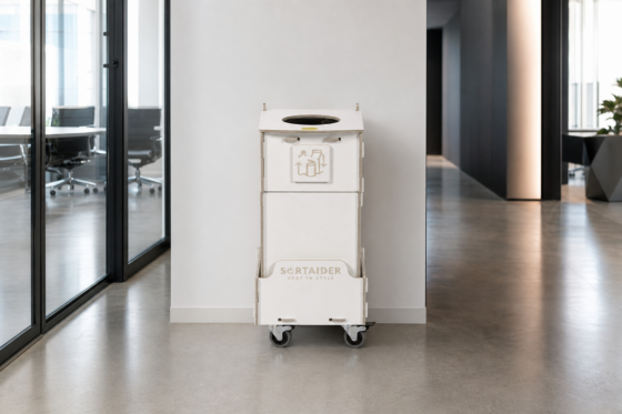Single-stream workplace recycling bin