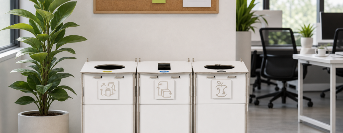Workplace recycling station