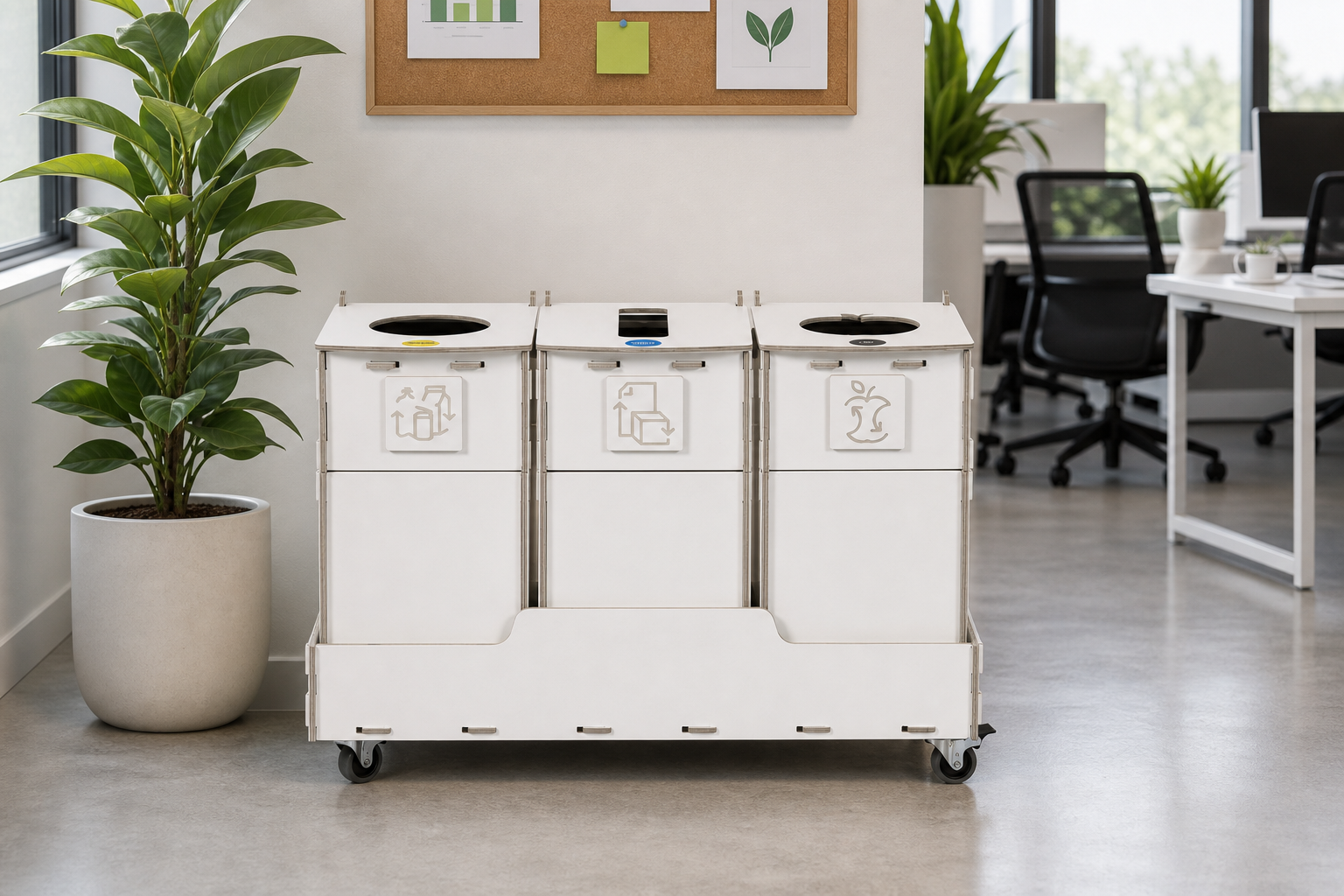 Workplace recycling station