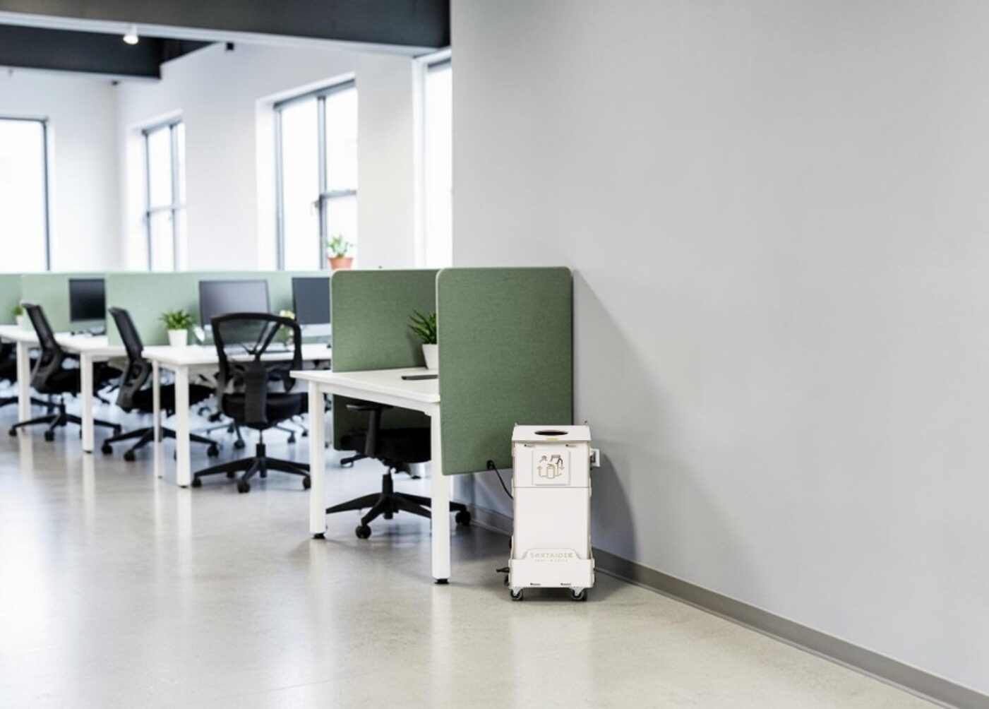 Workstation Recycling Bin for efficient waste sorting at individual workstations, office desks and professional work environments.
