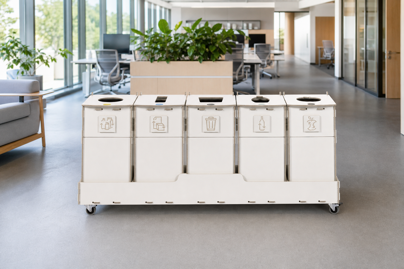 Mobil sorteringsstation för kontor