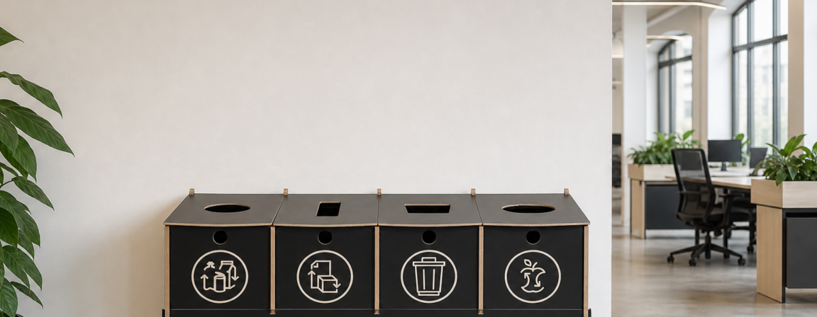 Modular office recycling bins