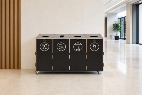 Modular recycling bin containers