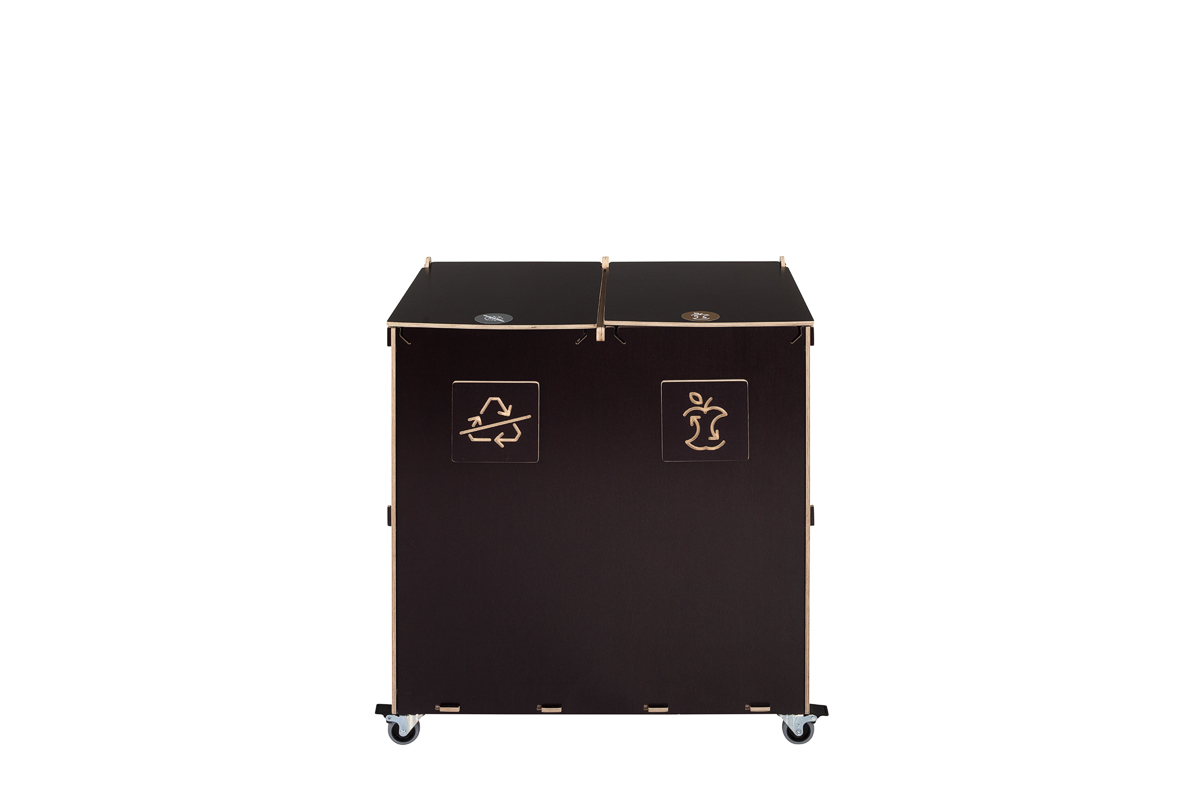 Afvalscheidingsbak Sorta 2 × 90 l bruin