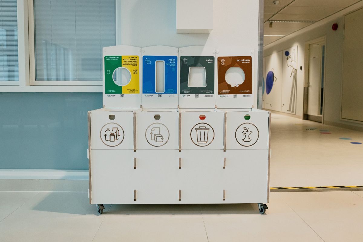 Cestini per la raccolta differenziata per ospedali – Ospedale universitario di Tartu