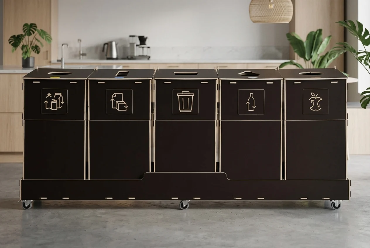 Czysta stacja recyklingu w biurze