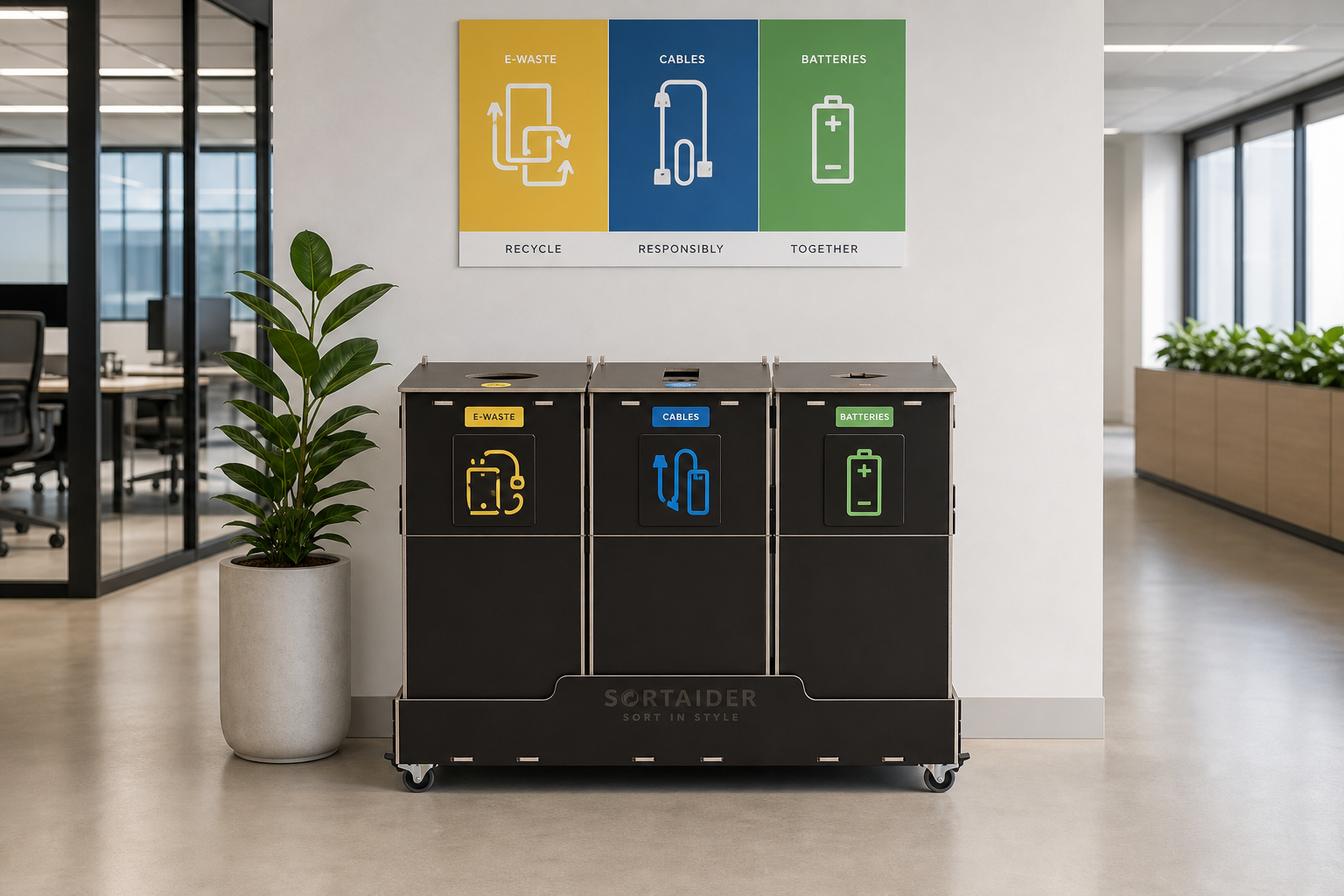 Office e-waste sorting station