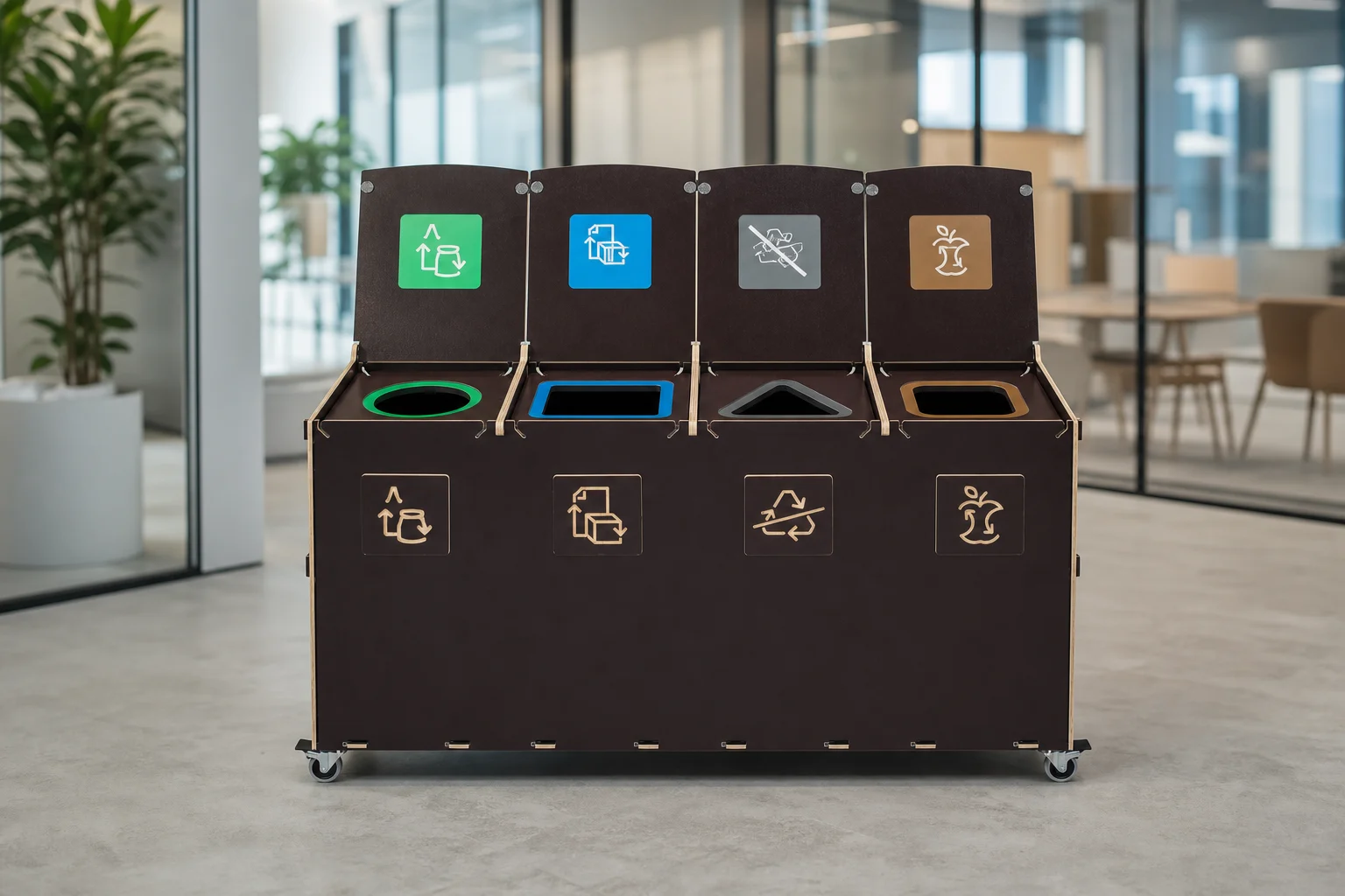 Recykling z oznaczeniami kolorystycznymi