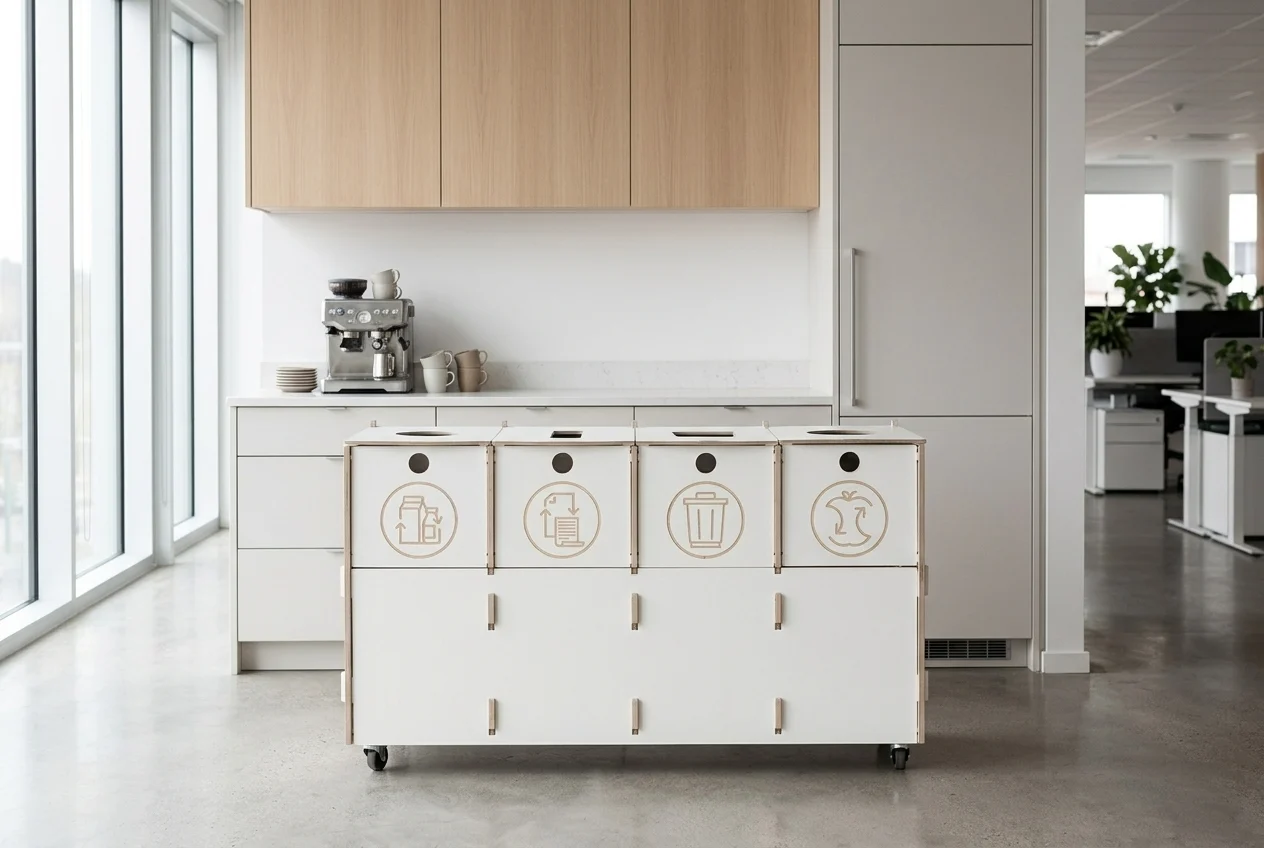 Scentralizowane centrum recyklingu w biurze