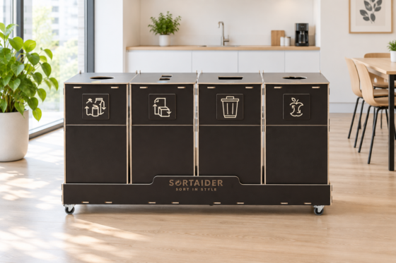 Four-fraction recycling station in office